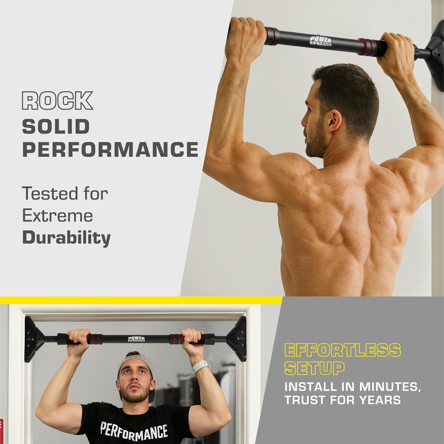 Door Pull Up Bar - Door Frame Pull Up Bar Doorway - Strength Training Pull-Up Bars - Adjustable Portable Exercise Bars for Home Workouts - Doorway Pullup Dead Hang - Image 3