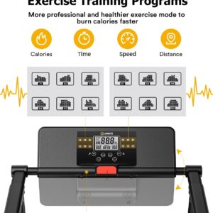 UREVO Treadmill with Desk Workstation, Walking Pad Treadmills for Home Office, Under Desk Compact Design Treadmill with HIIT Programs, Remote Control, LED Display