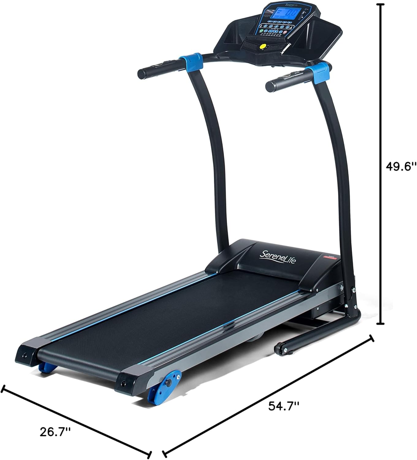 SereneLife Electric Folding Treadmill - Foldable Home Fitness Equipment for Walking & Running, 1.5 HP Indoor Home Cardio Machine with Downloadable App, Safety Key, 3 Incline Levels, 16 Training Modes - Image 10