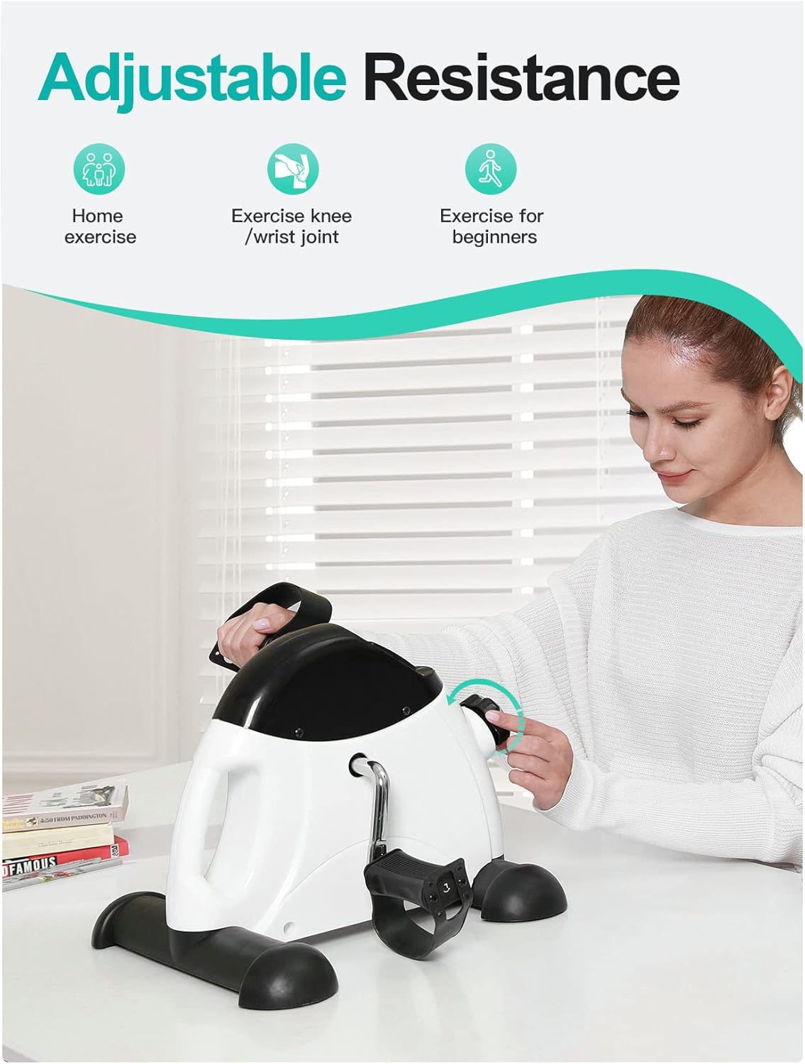 Cyclace Under Desk Bike Pedal Exerciser for Arm/Leg Exercise - Portable Mini Exercise Bike Desk Cycle, Leg Exerciser for Home/Office Workout - Image 3