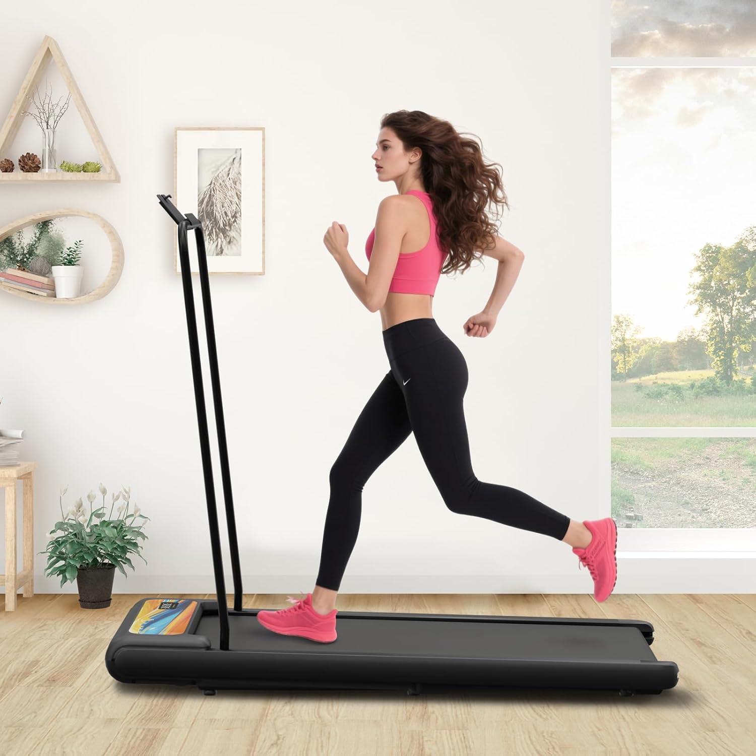 Treadmill with Handles, 2.5HP Walking Pad Treadmills with Handle Bar, Under Desk Treadmill with Remote Control LED Display, Electric Treadmills for Home Small, 270LBS Capacity - Image 7