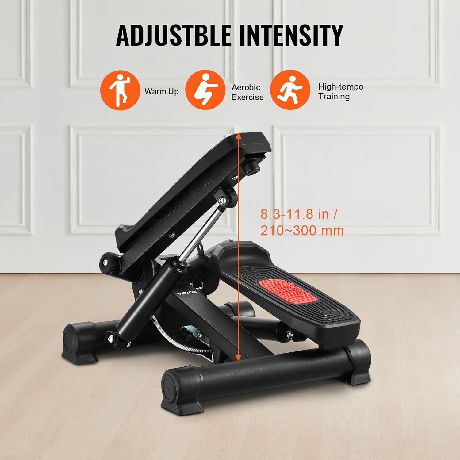 VEVOR Stair Stepper, Mini Stepper for Exercise at Home, Hydraulic Fitness Twist Stepper with Resistance Bands, Full Body Workout Cardio Equipment, Stair Climber with LCD Monitor, 330LBS Load Capacity - Image 6