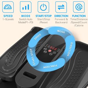 Under Desk Elliptical Machine, Mini Ellipse Leg Exerciser Electric Seated Pedal Fully Assembled Quiet Compact for Seniors Portable Stepper with Remote Control for Home