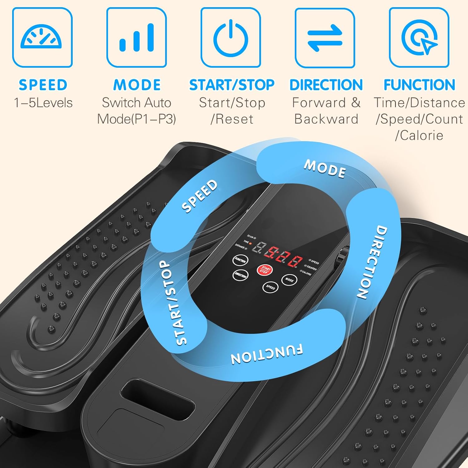 Under Desk Elliptical Machine, Mini Ellipse Leg Exerciser Electric Seated Pedal Fully Assembled Quiet Compact for Seniors Portable Stepper with Remote Control for Home - Image 2