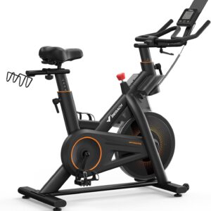 MERACH Magnetic Exercise Bike, Indoor Cycling Bike with Self-Developed App, 350 lbs Weight Capacity & 40 lbs Flywheel, Stationary Bike for Home Gym Fitness