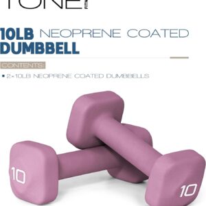 Tone Fitness Neoprene Dumbbell Weight Pairs with Anti-Roll Square Head | Multiple Options