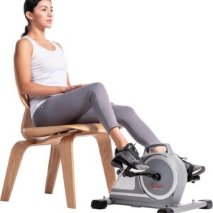 Sunny Health & Fitness Dual Function Under-Desk Bike Trainer, Mini Exercise Machine for Senior Training, Arm/Leg Cardio Cycle Workout, Optional Magnetic, Motorized w/Free SunnyFit App Connection
