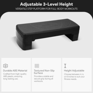 BalanceFrom Aerobic Step Platform, Exercise Stepper in Multiple Colors – Home Gym Fitness Equipment for Cardio, Core, Leg Toning, Balance Training and Low-Impact Workouts