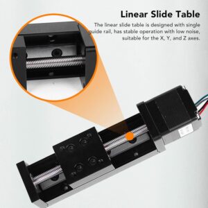 28 Stepper Motor Mini Linear Rail Slide Actuator, 50mm Stroke, X Y Z Stage with T Screw Rod, DIY CNC Router Parts