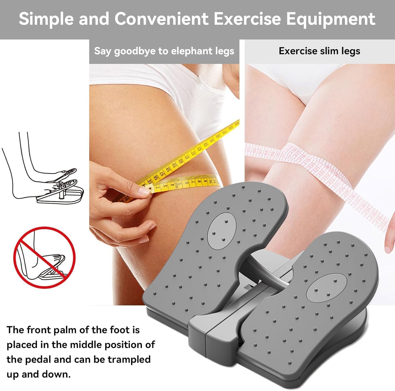 Mini Stepper Trainer, Reinforced Nylon Foot Stepper Exercise Machine Quiet Stair Stepper Foldable Leg Exerciser Peddle for Home Office - Image 4