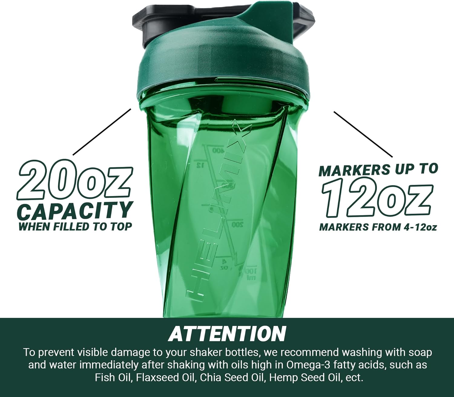 HELIMIX 1.5 Vortex Blender Shaker Bottle Holds upto 28oz | No Blending Ball or Whisk | USA Made | Portable Pre Workout Whey Protein Drink Shaker Cup | Mixes Cocktails Smoothies Shakes | Top Rack Safe - Image 6