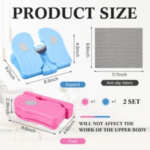 2 Pcs Mini Foot Pedal Exerciser Foldable Stepper Foot Pedal Leg Exerciser While Sitting Under Desk Stepper Foot Exercise Machine Trainer for Office Home Muscles Varicose Veins