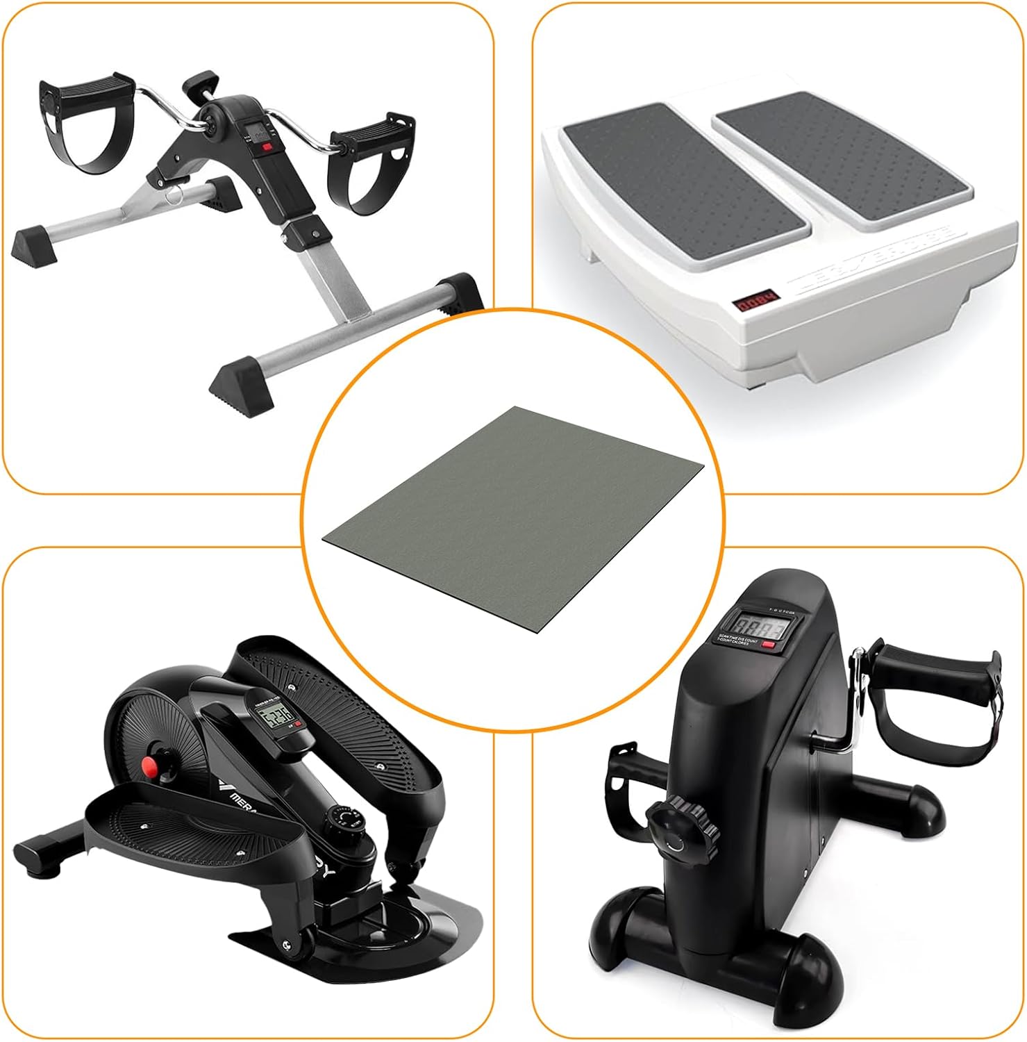 Mini Stair Stepper Mats, Exercise Non-Slip Workout Mat for Ellipse Leg Exerciser Elliptical Mat Non-Slip Under Desk Suitable for Seniors Electric Seated Foot Pedal Exerciser, Dark Grey - Image 3