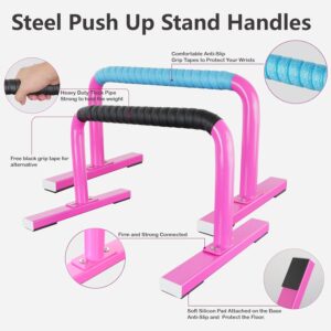 Strength Training Parallettes Push Up Bars, Pushup Handles Calisthenics Equipment for Home Workout, Anti-slip Gymnastics Bars, Handstand & Dip Bar for Outdoor Exercise