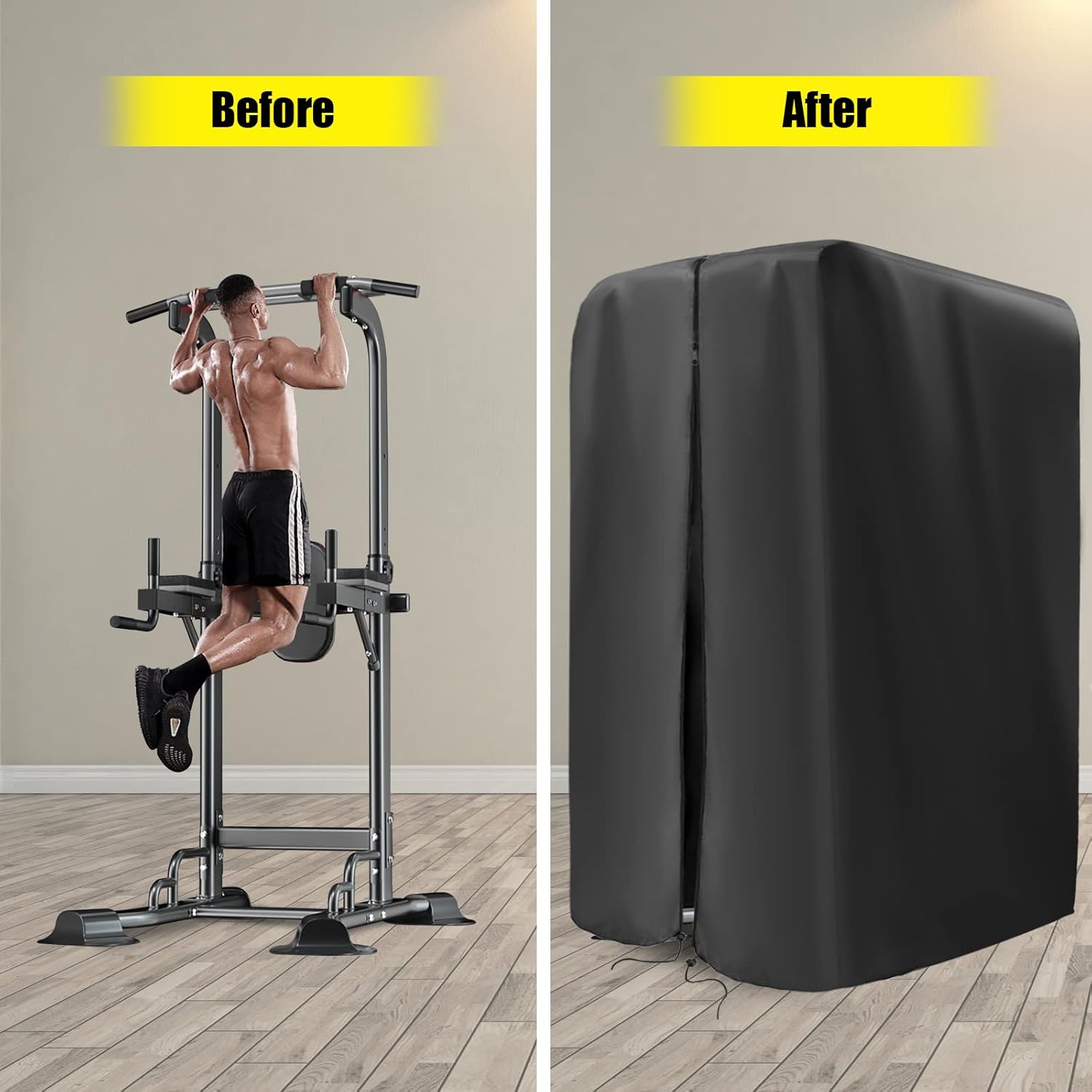 Kingling Pull Up Bar Station Cover for Power Tower Home Strength Training Dip Stands - Waterproof & Dustproof Protective Cover - Image 2