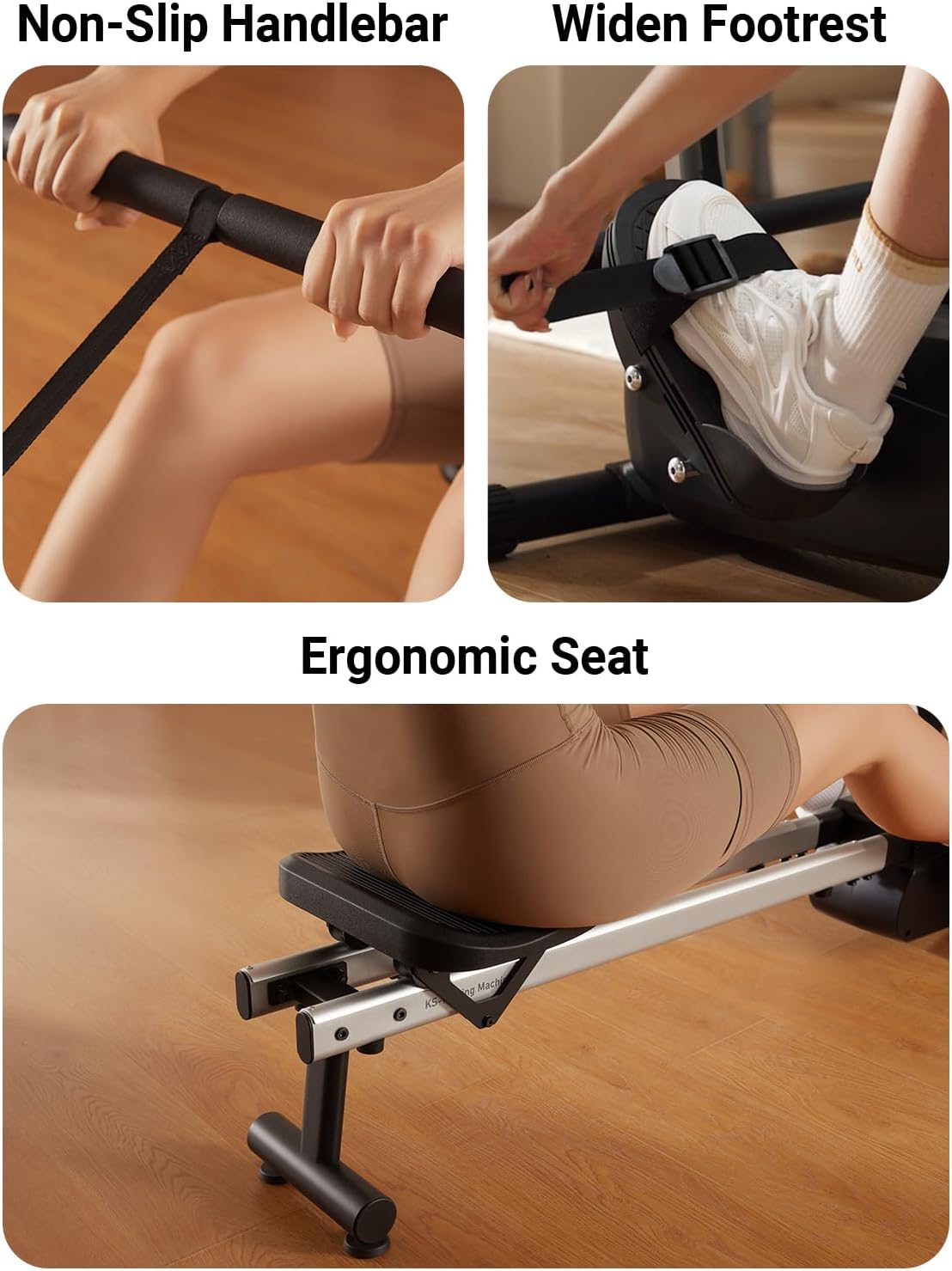 KINGSMITH Magnetic Rowing Machines for Home, 350LBS Capacity, APP Supported, Row Machine with Adjustable Resistance, Compact Rowing Machine Foldable - Image 7