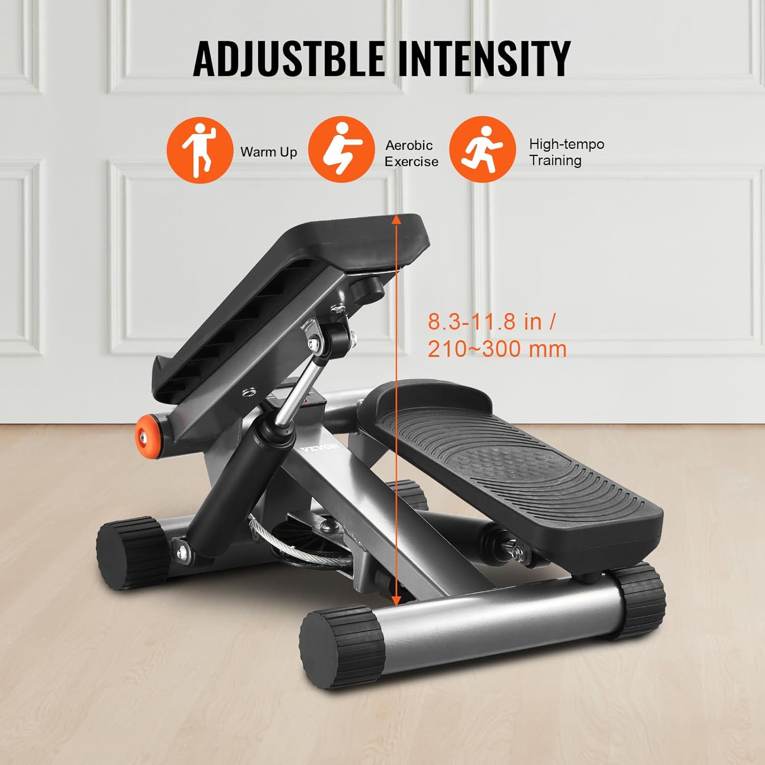 VEVOR Stair Stepper, Mini Stepper for Exercise at Home, Hydraulic Fitness Stepper with Resistance Bands, Full Body Workout Cardio Equipment, Stair Climber - Image 6