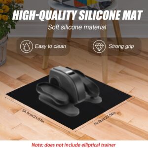 Anti-Slip Mat for Ellipse Leg Exercise Machine, 23.54×21.57 Inches Stable Exercise Equipment Mat for Under Desk Elliptical Machine Perfect for Home Workout Protect Floor
