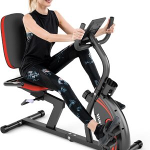 VANSWE Recumbent Exercise Bike, Recumbent Stationary Bikes for Home 400 LBS Weight Capacity, Exercise Bike for Home Seniors with Smart App and Bluetooth Connectivity, LED Display, Pulse Handle