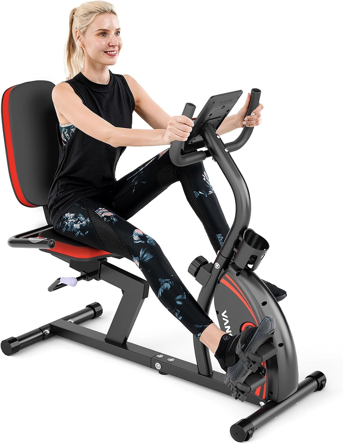 VANSWE Recumbent Exercise Bike, Recumbent Stationary Bikes for Home 400 LBS Weight Capacity, Exercise Bike for Home Seniors with Smart App and Bluetooth Connectivity, LED Display, Pulse Handle