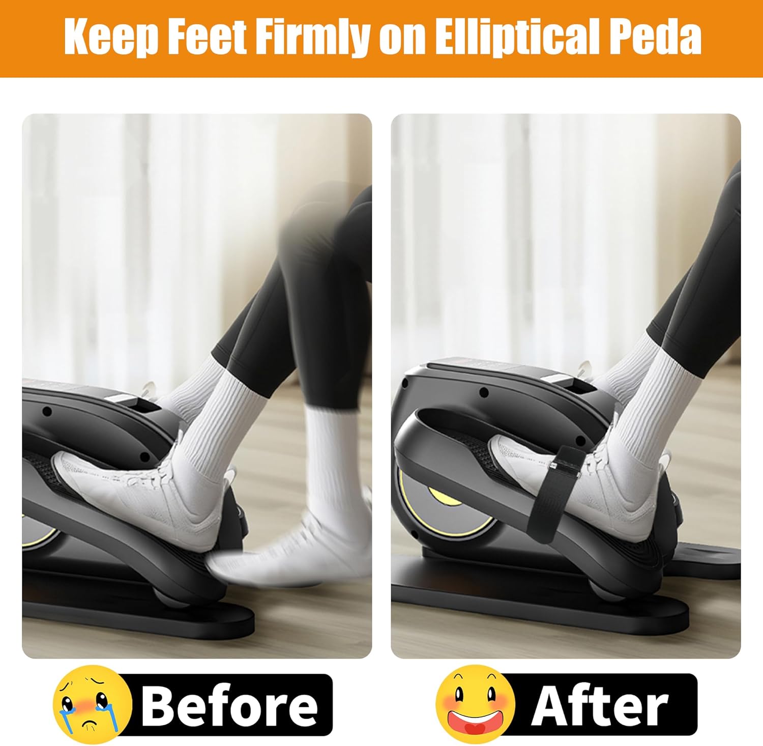 Ellipse Leg Exerciser Machine Pedal Straps 4-Pack - Leg Strap for Under Desk Elliptical Machine, Non-Slip Durable Pedal Straps for Seniors Home Fitness & Physical Therapy - Image 6