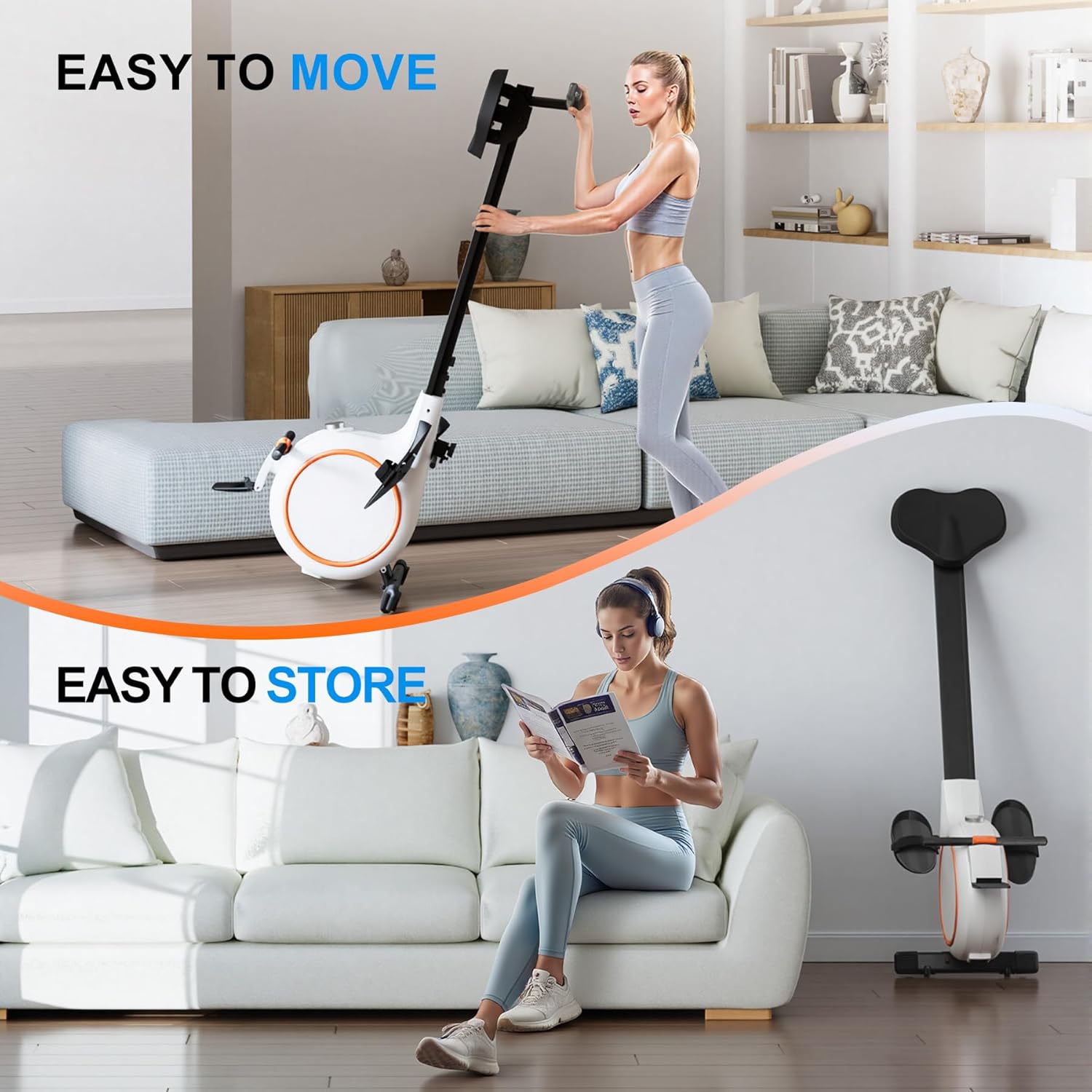 Rowing Machine, Magnetic Rowing Machines for Home with 300lb Weight Capacity, 32-Levels Quiet Adjustable Resistance, Compact Rower Machine with Tablet Holder, Bluetooth&App Compatible - Image 7