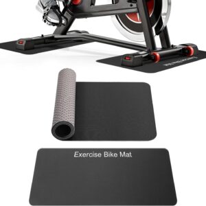TOBWOLF 2PCS Non-Slip Mat Compatible with Peloton Bike, Concept 2 Rowing Machine, Exercise Bike Mat, Mat Protect Hardwood Floor Carpet for Home Gym, Workout Mat for Bike Trainer, Stationary Spin Bike