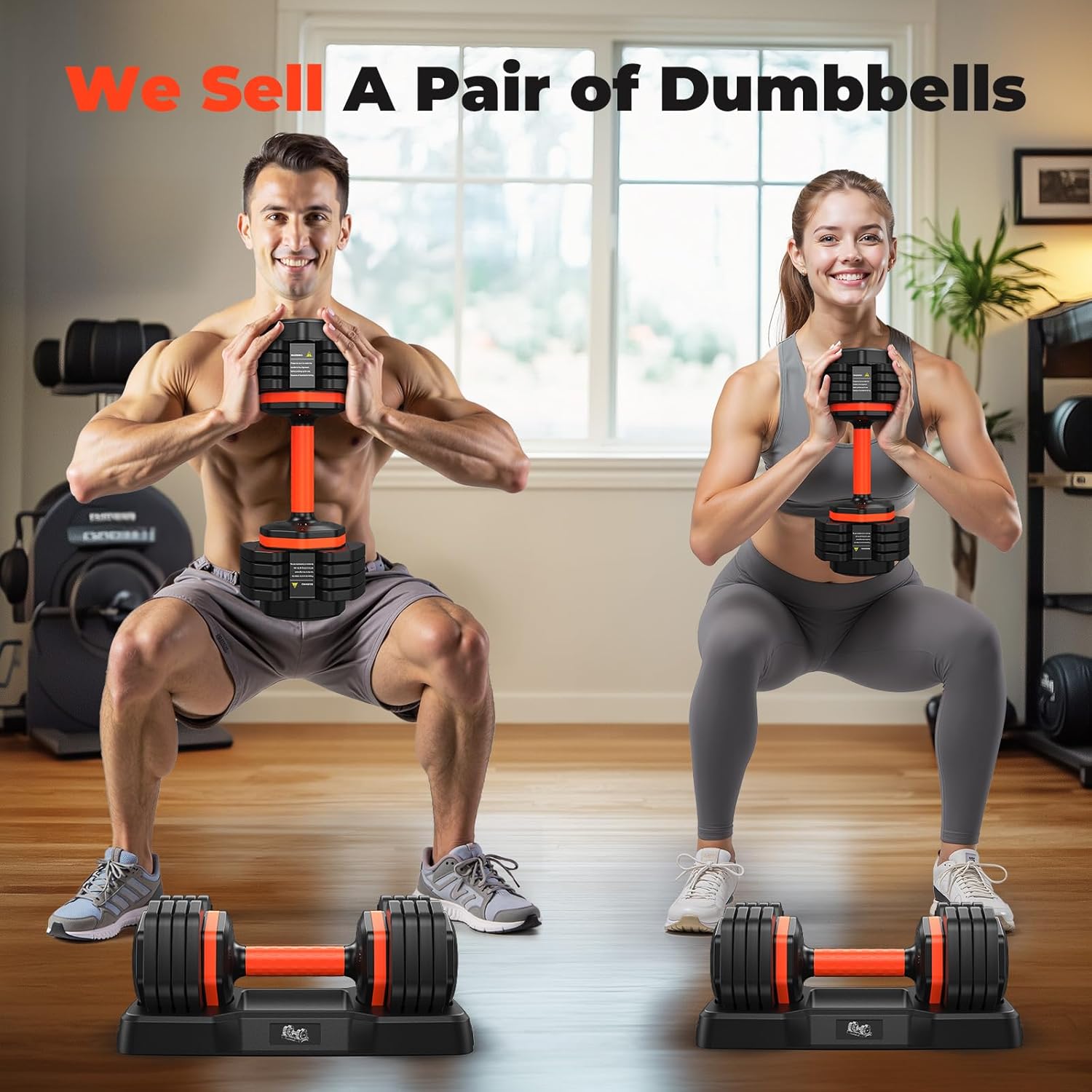 Adjustable Dumbbells Set, Adjustable Weights15/25/35/45/55lbs,Adjustable Dumbbell Pair 110LBS Exercise Fitness Fast Adjust Hex Weight for Full Body Workout Fitness Adjustable dumbbell set 2 - Image 4