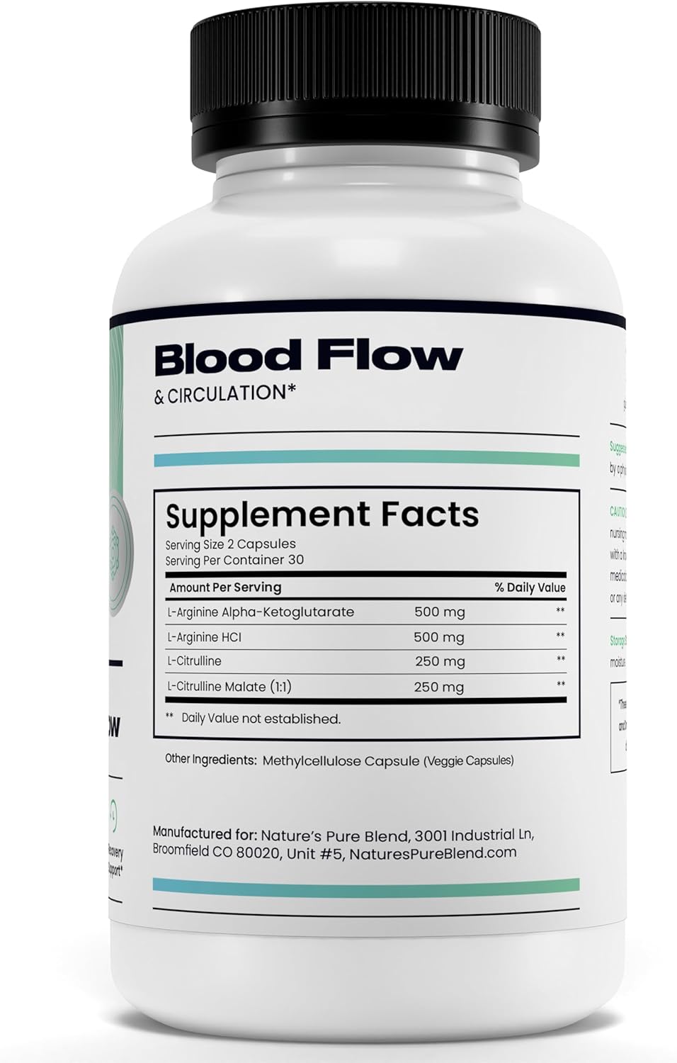 Nature's Pure Blend Nitric Oxide Supplements for Men – L-Arginine L-Citrulline – Heart Support & Flow Circulation Booster – 1500MG L Arginine and L Citrulline, Preworkout, Bodybuilding - Image 9