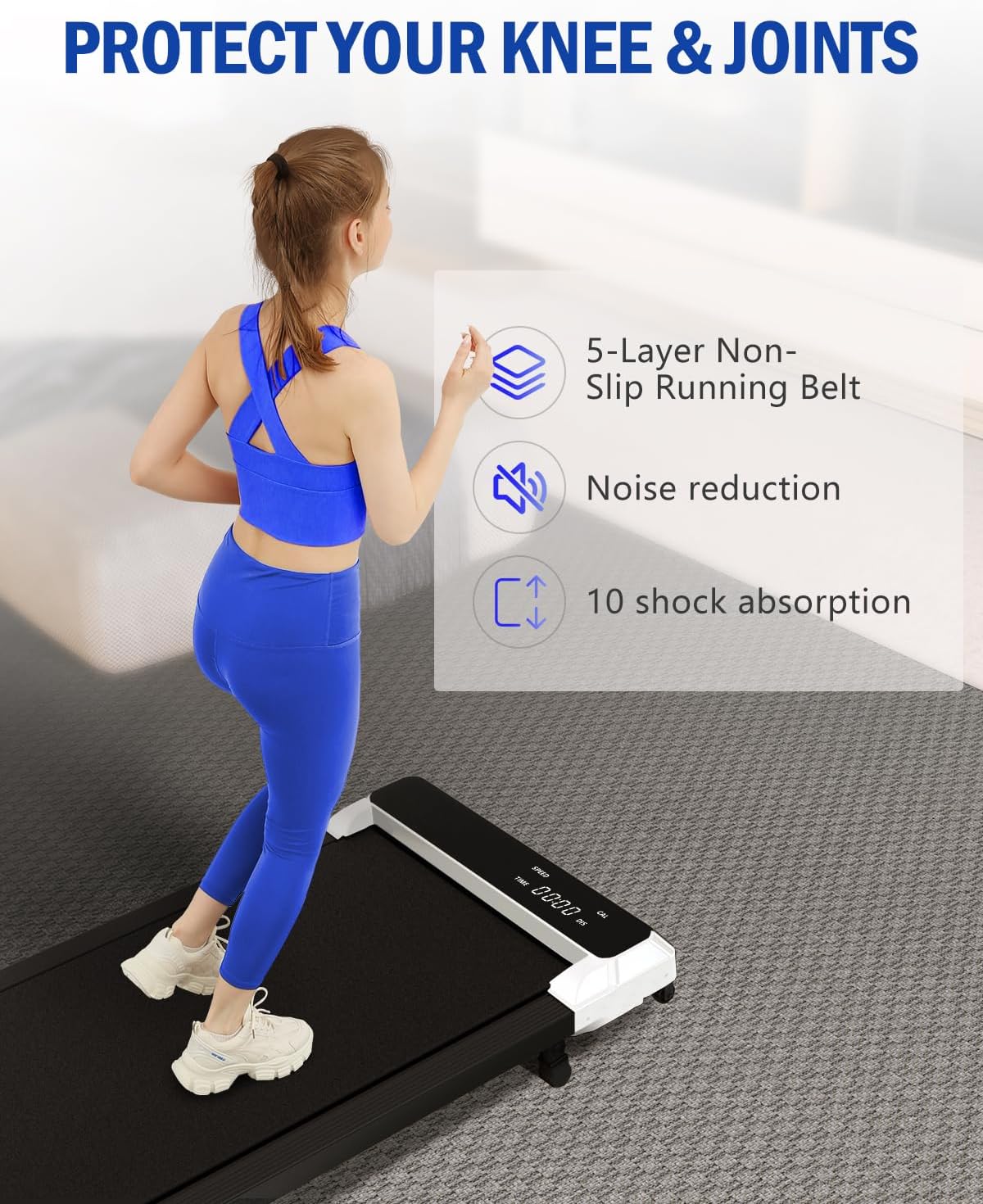 Walking Pad with Incline,2 in 1 Walking Pad Treadmill for Walking and Running, Under Desk Treadmill 5% Incline for Home/Office with LED Display - Image 5