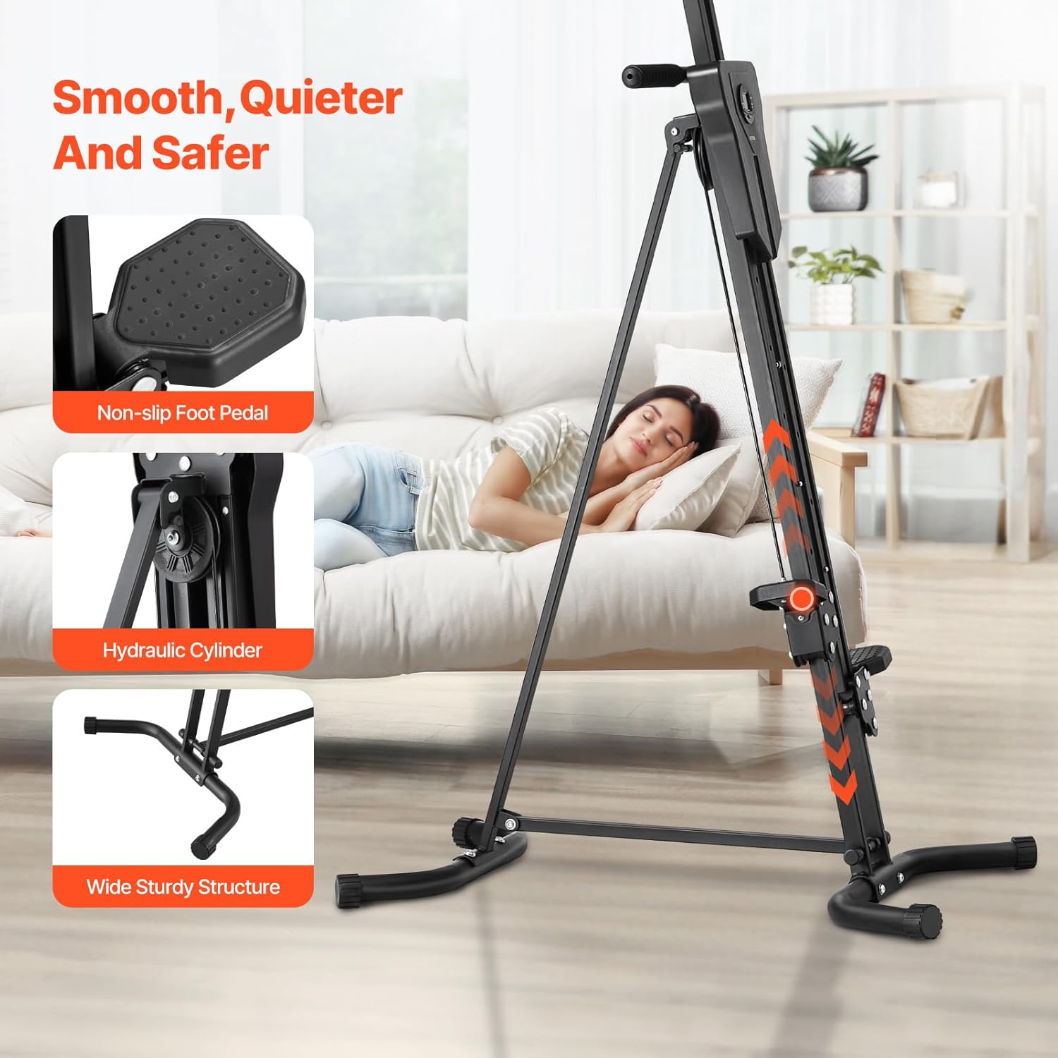 VEVOR Stair Stepper,Mini Stepper for Exercise at Home, Hydraulic Fitness Twist Stepper with Resistance Bands, Full Body Workout Cardio Equipment - Image 5
