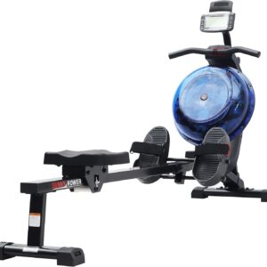 Sunny Health & Fitness Elite Water Rowing Machine with High Dynamic Resistance Vertical Tank, Low-Impact Full-Body Workout and Optional Free SunnyFit App Connectivity
