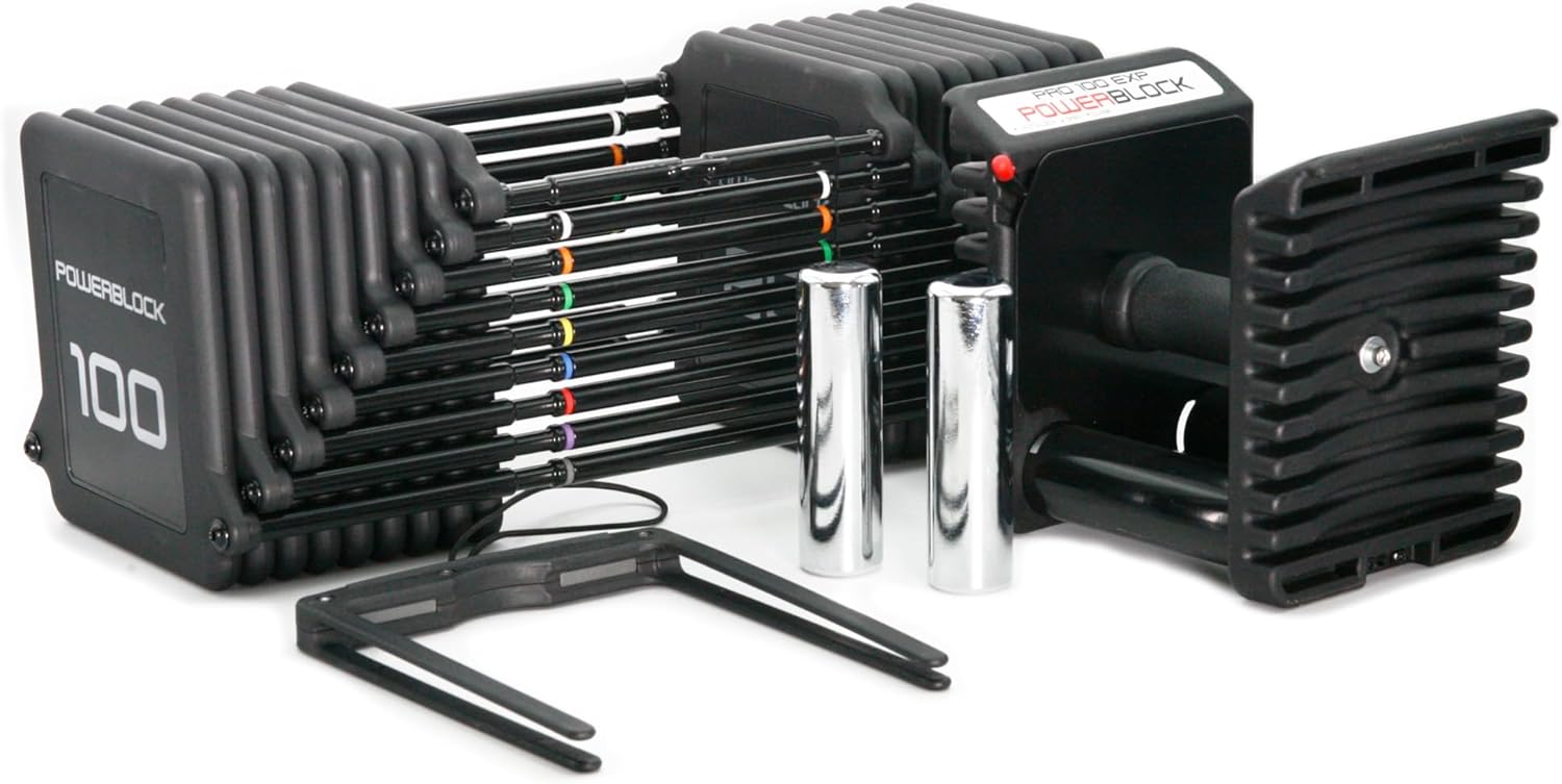 PowerBlock Pro 100 Adjustable Dumbbell, Sold As A Single Unit 5-100 lb Dumbbell – Durable Steel Build, Innovative Workout Equipment, Strength Training - Image 2