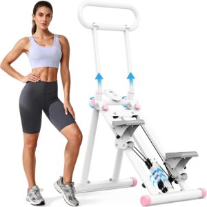 HXD-ERGO Stair Stepper, Upgrade 6-Level Resistance Stair Master with Adjustable Handlebar, Folding Stair Climber Workout Machine, High Weight Capacity Steppers for Exercise at Home Gym Exercise