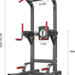 SogesHome Adjustable Pull Up Bar & Dip Station, Heavy Duty 500LB Capacity Multifunctional Home Gym Fitness Equipment for Strength Training, Push Up Stand for Arm, Back, Core & Full Body Workout