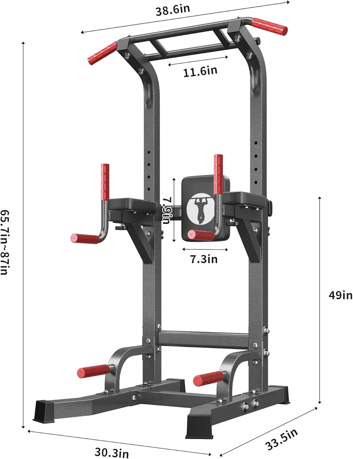 SogesHome Adjustable Pull Up Bar & Dip Station, Heavy Duty 500LB Capacity Multifunctional Home Gym Fitness Equipment for Strength Training, Push Up Stand for Arm, Back, Core & Full Body Workout - Image 2
