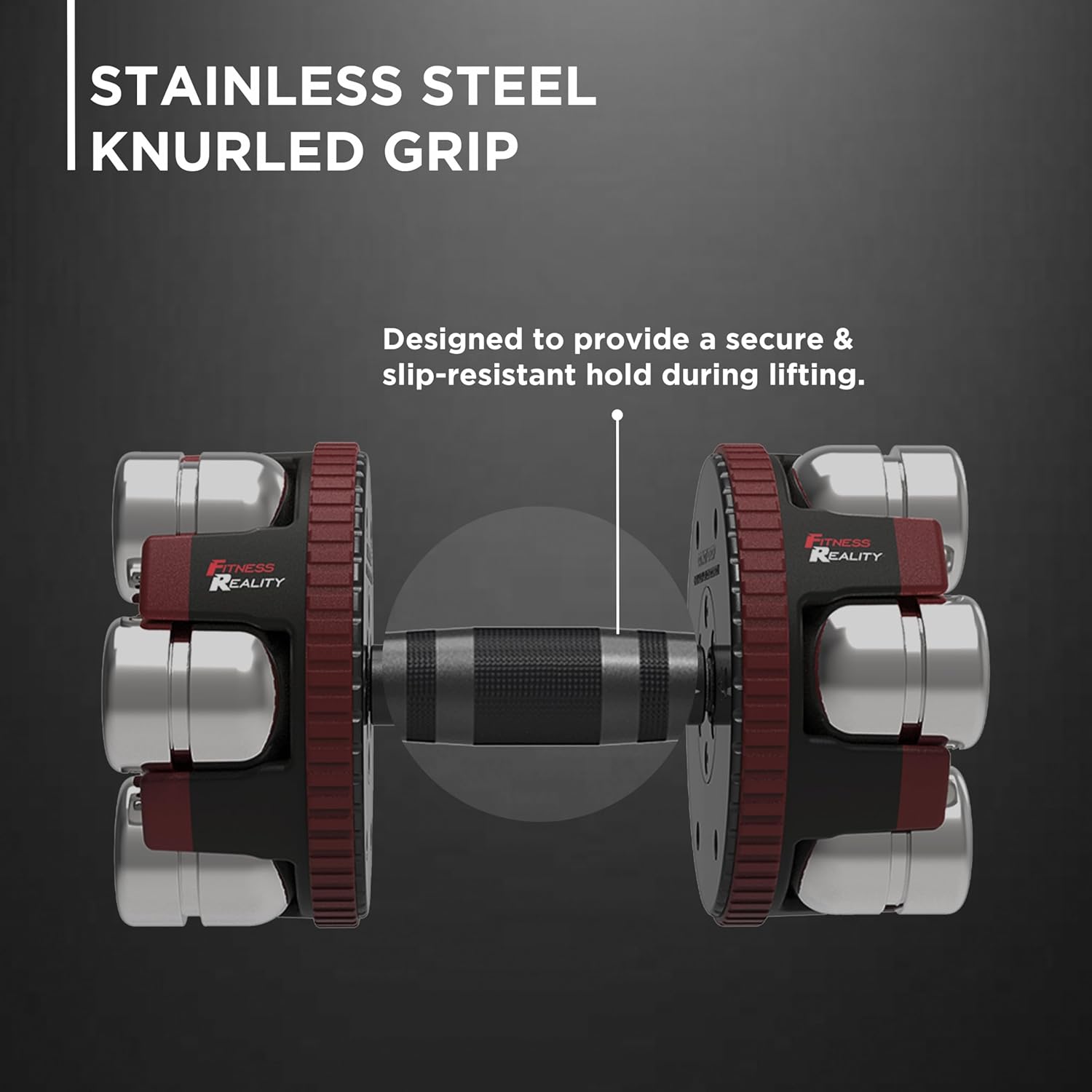 Fitness Reality Adjustable Dumbbells 10-45 Pounds, 3 lbs increments, OPTIONS: Single/Pair/Adjustable Weight Kettlebell - Image 4