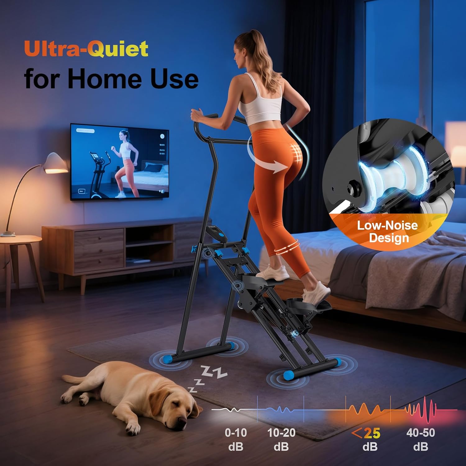 Stair Stepper for Home Gym, 350lbs Vertical Climber Machine with LCD Display, Non-Slip Pedals & 350lb Capacity Compact Folding Cardio Exercise Climber - Image 5