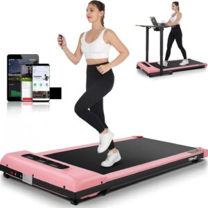 Walking Pad Treadmill 300 Lb Capacity Portable Treadmills for Home Office Under Desk Treadmill with App & Remote Control, LED Display/Ultra-Quiet/Installation-Free