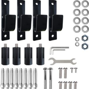 BESTHLS Pull Up Bar Accessories – 4 Pack of Wall Mounted Iron J Hooks with Multiple Types of Screws for Pull Up Bar Chin Up Bar Station