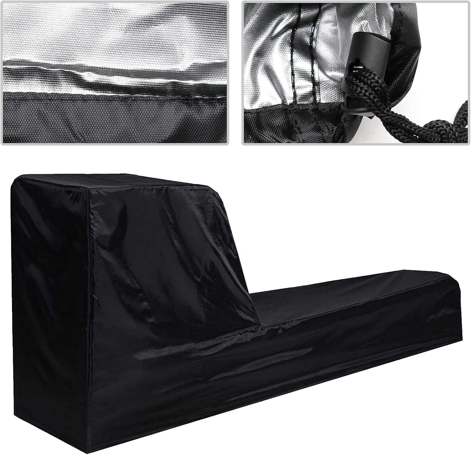 Fitness Rowing Machine Dust Cover 210D Oxford Fabric 95" x 24" x 40" Black Rowing Waterproof Machine Cover Fitness Equipment Protector - Image 3