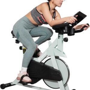 DeerRun Exercise Bike, Indoor Cycling Bike Brake Pad/Adjustable Magnetic Stationary Bike with App, Low Noise Workout Bike for Home Cardio 300lbs Weight Capacity with Pad Mount & LCD Monitor