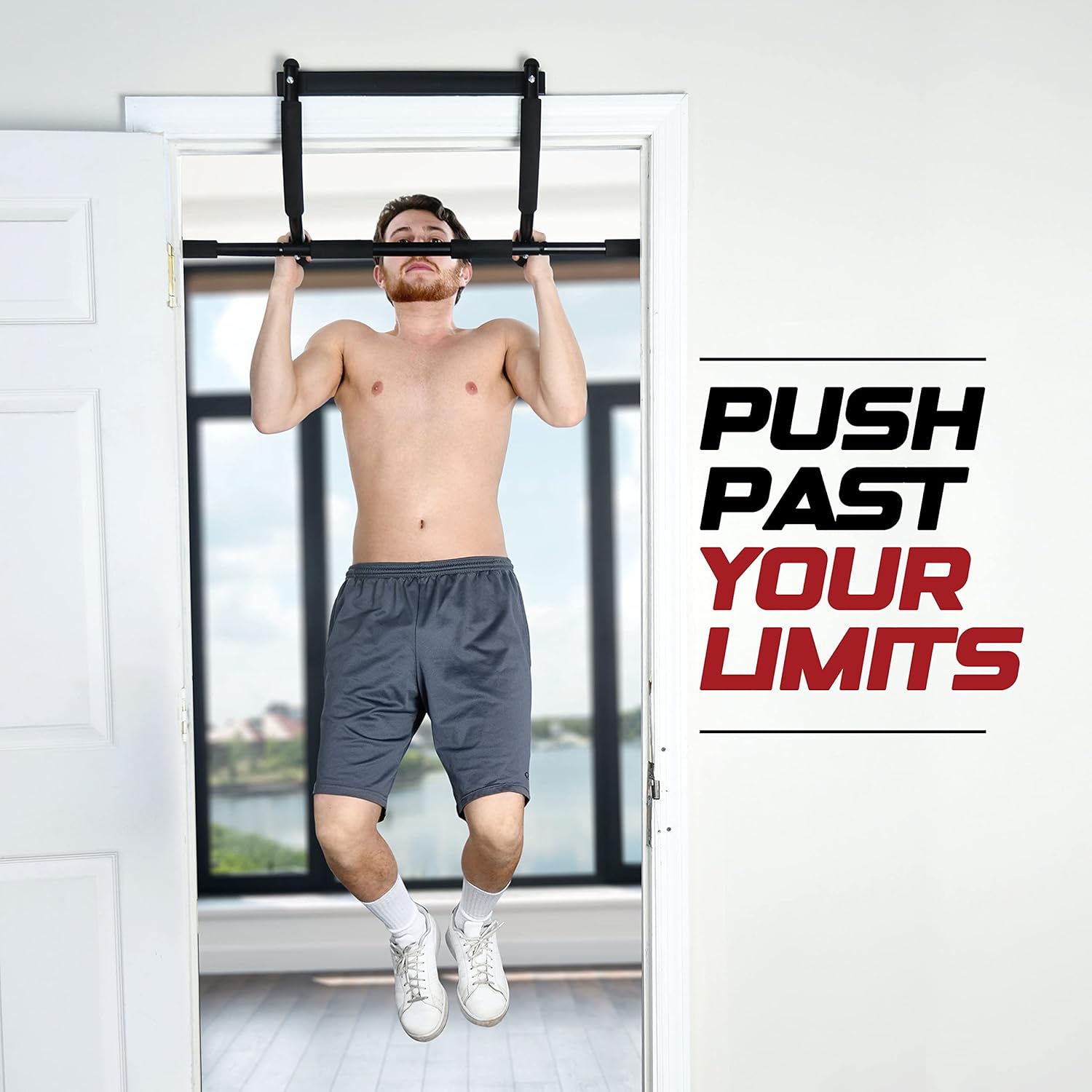 Sagler Pull up bar Doorway Heavy Duty Chin up bar Trainer for Home Gym Doorway Pull up bar or dip bar - Image 6