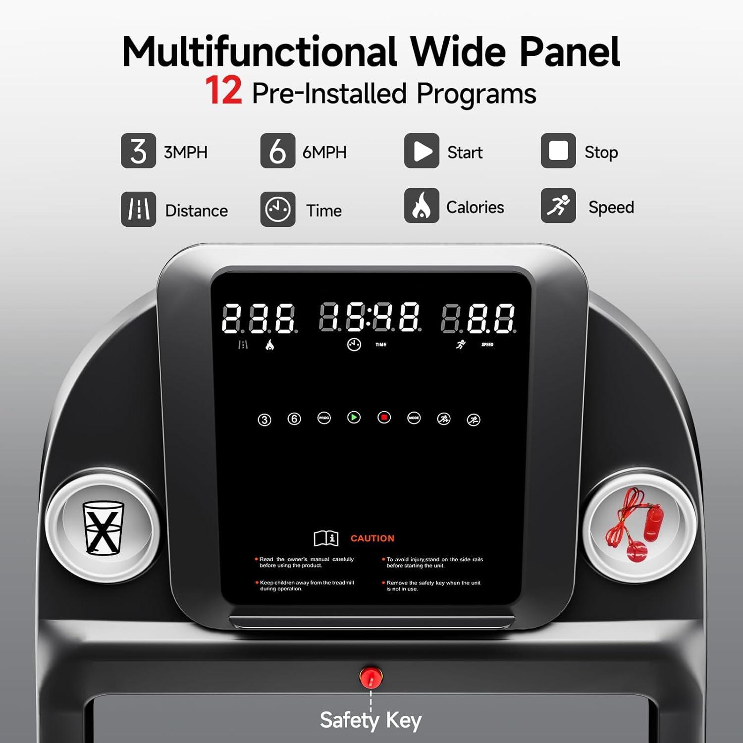RHYTHM FUN Treadmill with Incline, 8.0 MPH Treadmills for Home with 8% Incline, Foldable Treadmill with Handles, Low Noise Walking Pad for 300 lbs - Image 4