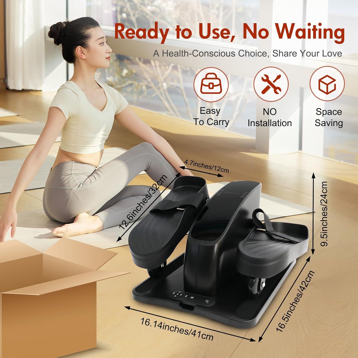 Under Desk Elliptical Machine, Electric Seated Pedal Exerciser for Seniors & Adults, Compact Quiet Ellipse Leg Exerciser with Remote, Foot Pedals for Home Office Workout Equipment - Image 6