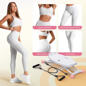 MERACH Balance Board with Resistance Bands, Portable Ski Balancing Machine Featuring LCD Monitor, 300 lbs Capacity Gibbon Balance Trainer for Full Body Workout