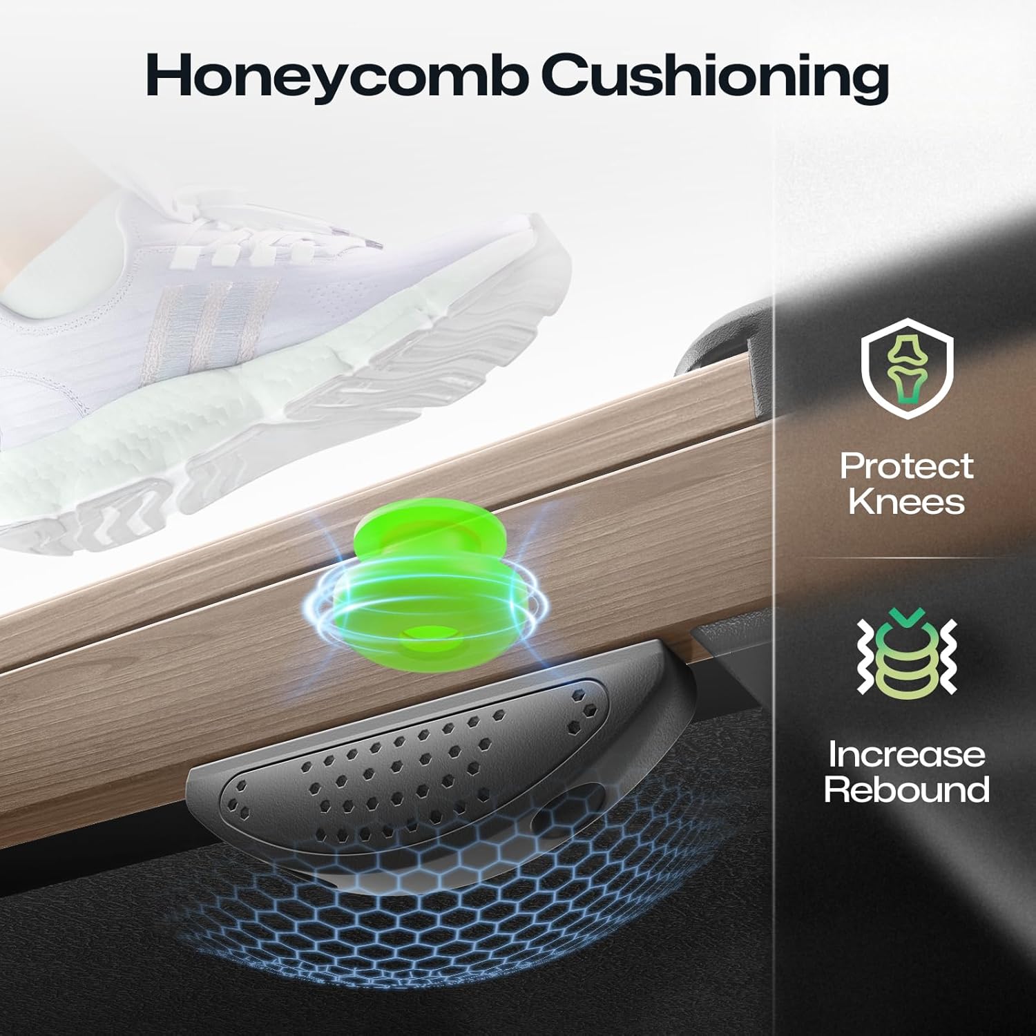 UREVO E4W Smart Walking Pad, Under Desk Treadmill with Wood Grain Design, 8-Point Shock Absorption, Quiet Operation, Workout APP with Track Insights and MIIT Mode, Plug and Play, Remote Control - Image 8