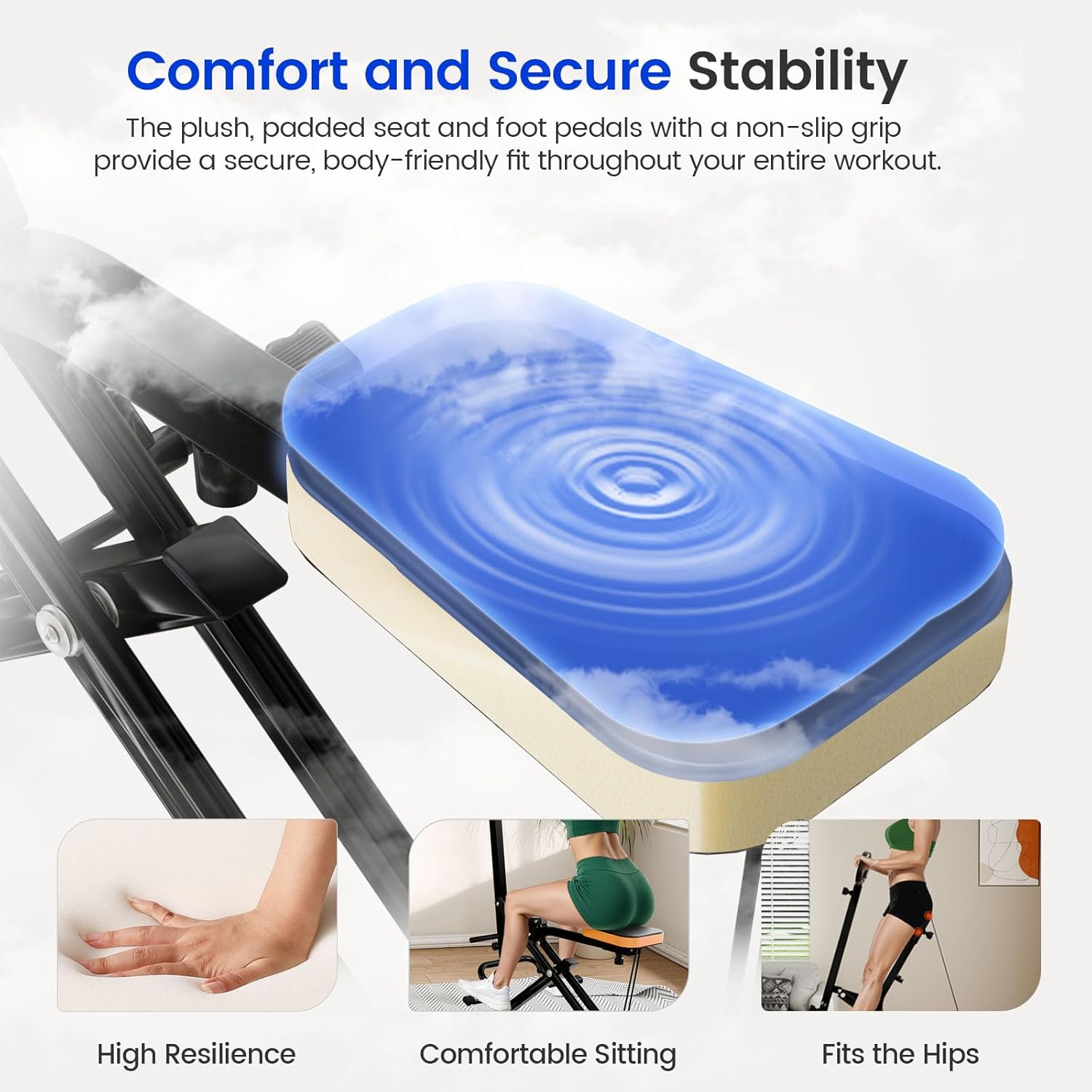 Deep Squat Machine Trainer, Rowing Machine for Home, Easy Setup & Foldable Exercise Equipment with Adjustable Resistance, Glute Trainer Machine, Abs & Leg Home Workout Machine - Image 3