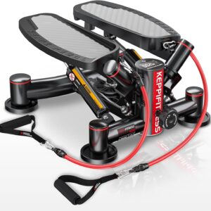KeppiFitness Steppers for Exercise at Home, Stair Stepper with Resistance Bands for Home Cardio Exercise – FITSTEP Series