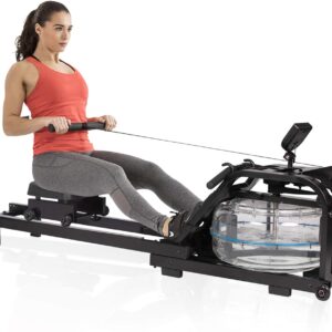 Water Rowing Machine Adjustable Water Resistance Rower with Digital Monitor Home Gyms Training Fitness Equipment(Solid Wood/Steel Frame)